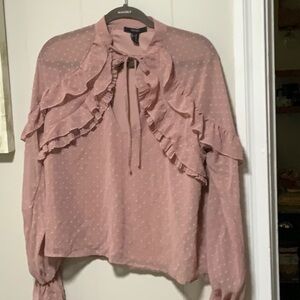 Women's Pink Ruffled Top